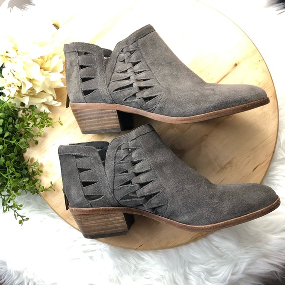 gray cut out booties
